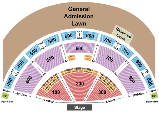 Xfinity Theatre Seating Chart: Endstage Rows
