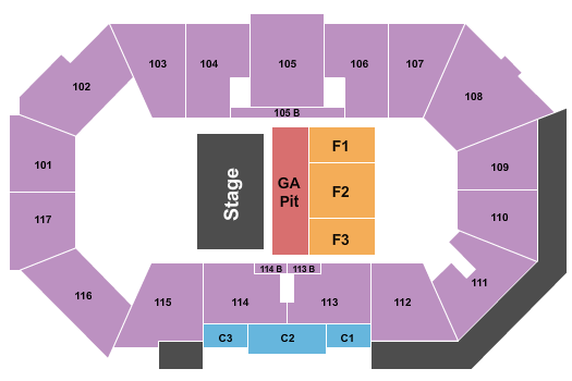 Xtream Arena Seating Chart: Endstage GA Pit