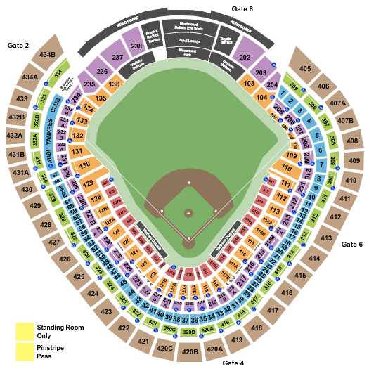 Yankee Stadium Seating Chart: Baseball