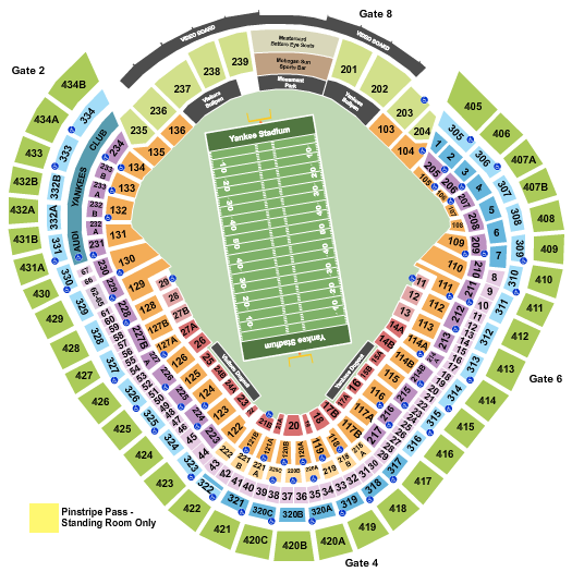 Yankee Stadium Seating Chart: Football