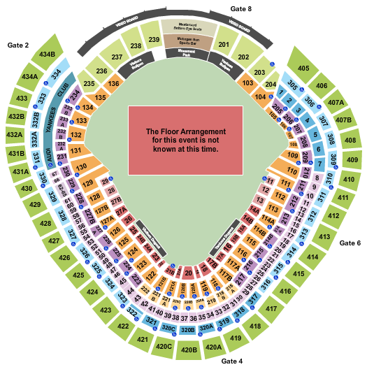 Yankee Stadium Seating Chart: Generic Floor