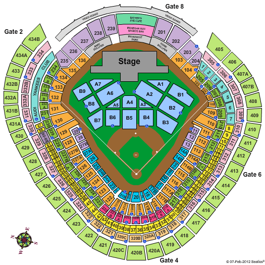 Yankee Stadium seating map