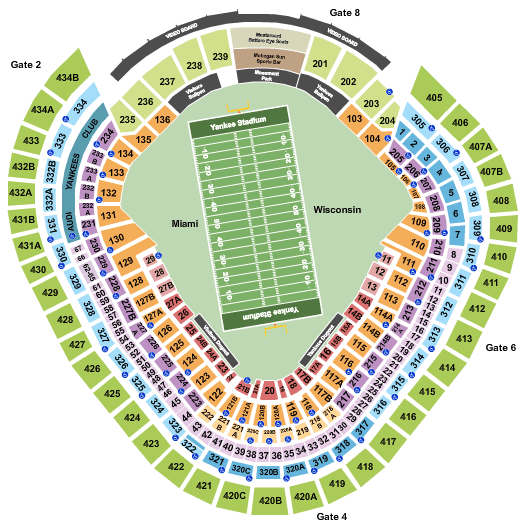 Detailed Seating Chart Of Yankee Stadium