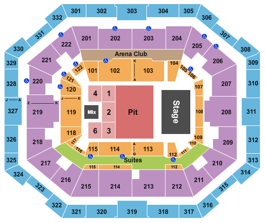 The Yuengling Center Seating Chart: Endstage GA Pit 2