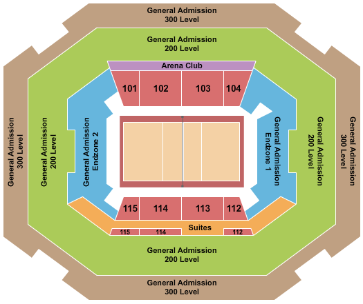 The Yuengling Center Seating Chart: Volleyball