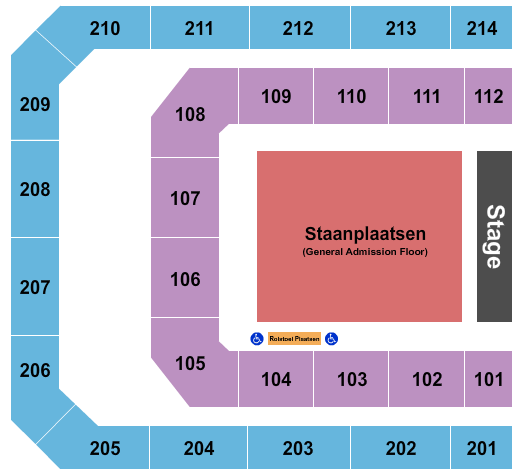 Ziggo Dome Seating Chart: Endstage GA Floor