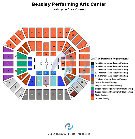 Beasley Performing Arts Coliseum Seating Chart
