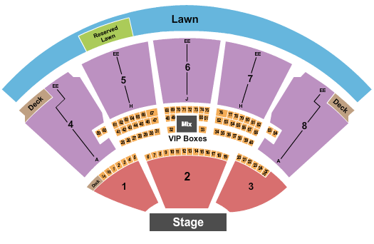 iTHINK Financial Amphitheatre Seating Chart: End Stage with Decks