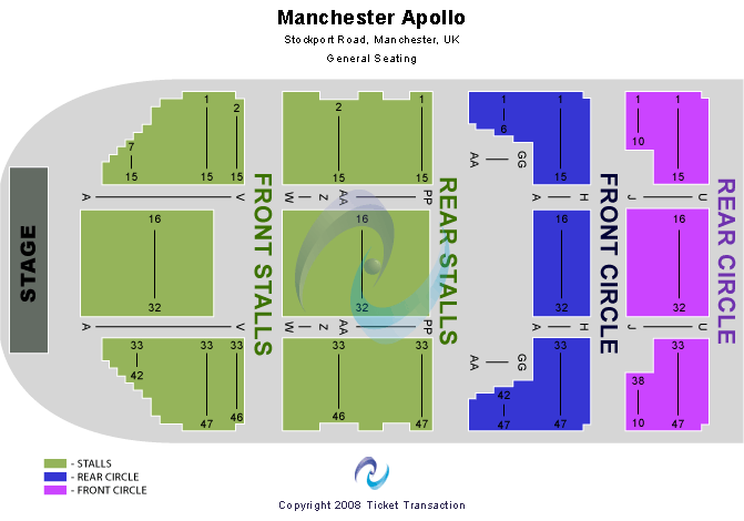 O2 Apollo Manchester Map