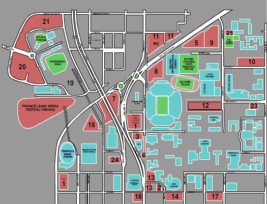 Memorial Stadium - NE Parking Lot Map
