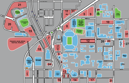 Memorial Stadium - NE Parking Lot Seating Chart: Parking