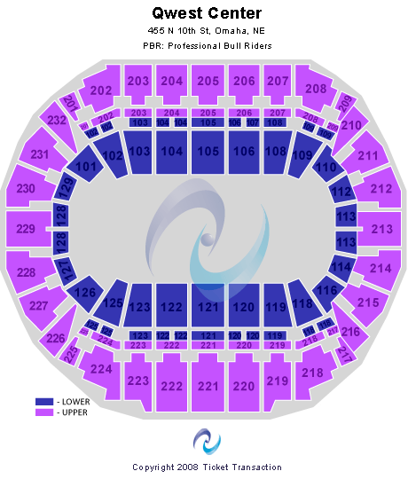 CenturyLink Center Omaha (Formerly Qwest Center) PBR - Professional Bull Riders Seating Chart