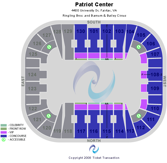 Patriot Center Map Seating Chart