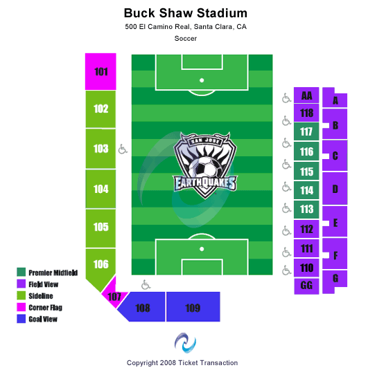 Buck Shaw Stadium Seating Chart