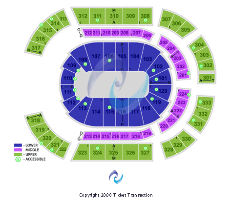 Bridgestone Arena (Formerly Sommet Center) Seating Chart: Football