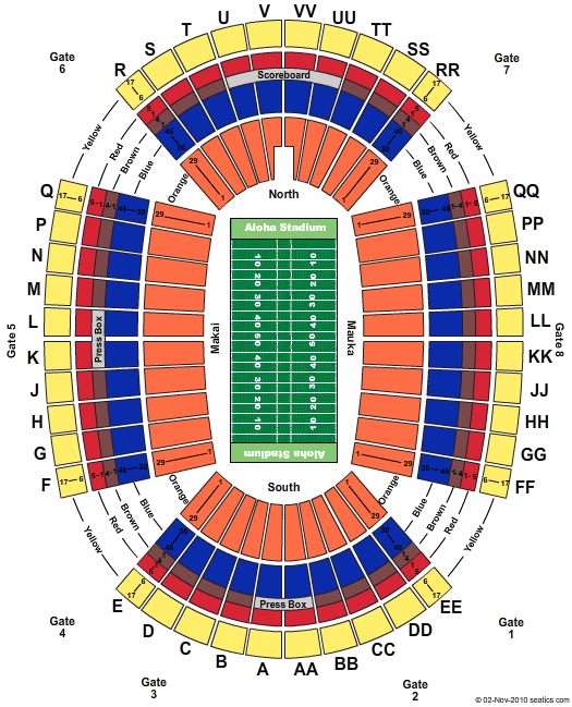 Aloha Stadium Gate Map