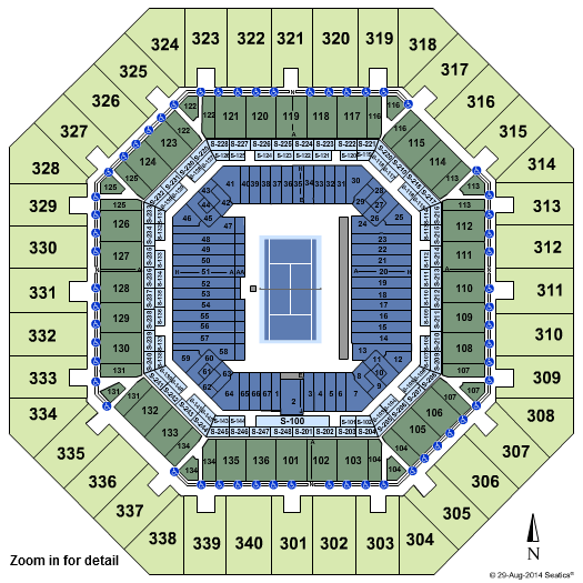 Arthur Ashe Stadium Seating Chart With Seat Numbers