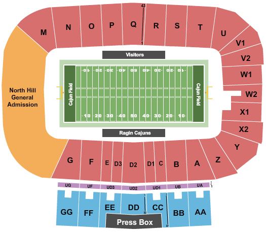 Cajun Field Seating Chart | Cajun Field Event 2024 Tickets & Schedule ...