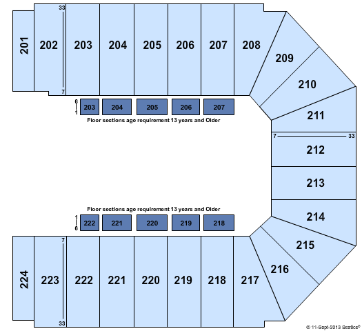 Professional Bull Riders Tickets | Seating Chart | EJ Nutter Center ...