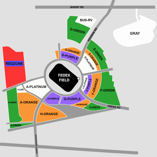 Fedexfield Parking Lots Seating Chart Fedexfield Parking Lots Event 