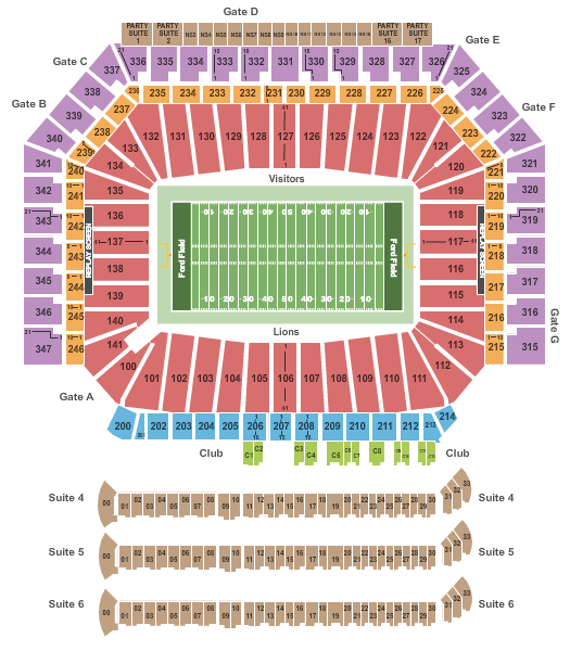 Ford field football seating #3