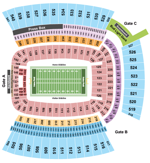 Breakdown Of The Heinz Field Seating Chart