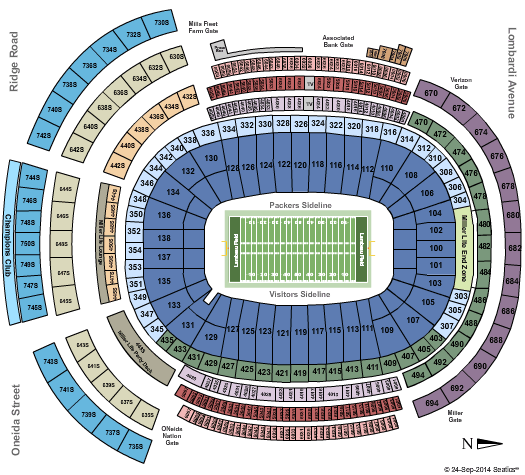 Lambeau Field Seating Chart