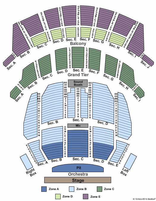 Altria Theater Seating Chart With Seat Numbers