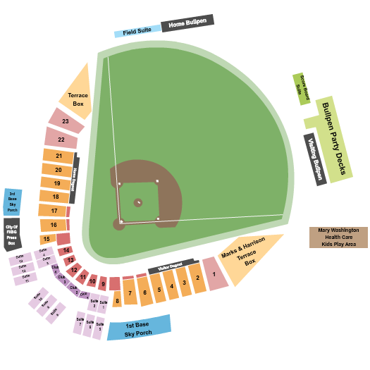 FredNats Ballpark Seating Chart FredNats Ballpark Event tickets