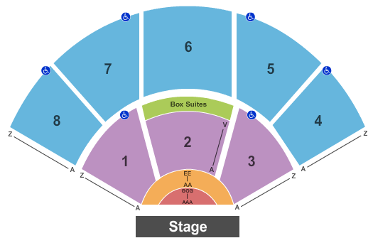 Pacific Amphitheater Seating Map - Real Map Of Earth