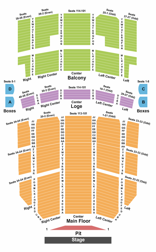 Bushnell Theater Seating Chart.