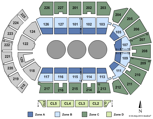 Ringling Bros. Tickets | Seating Chart | Stockton Arena | End Stage