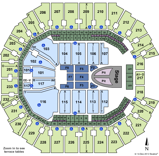 Spectrum Center Seating Chart With Rows And Seat Numbers